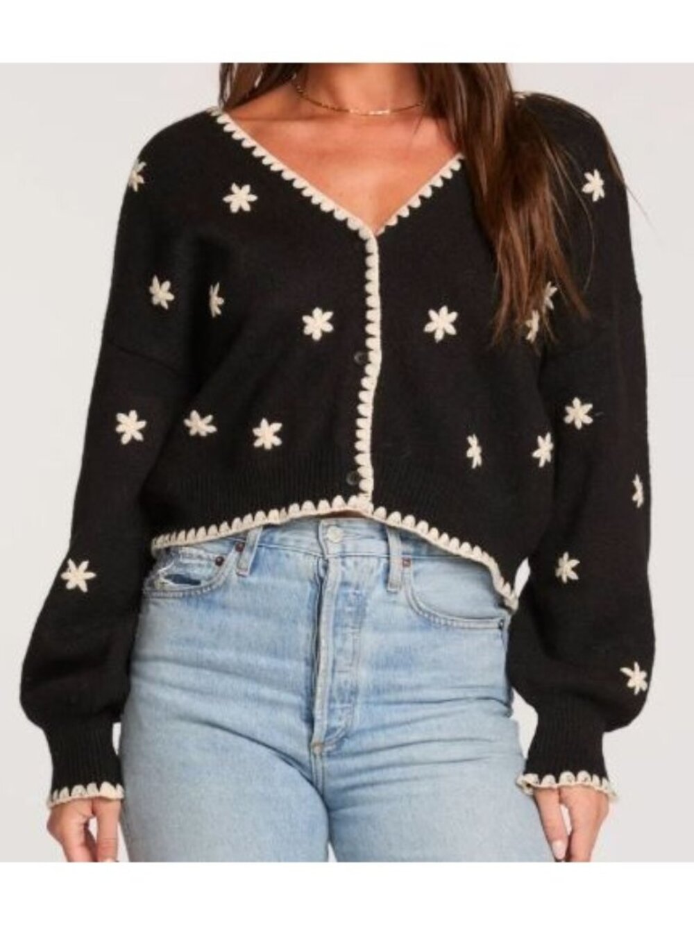 Saltwater Luxe Fiorra Sweater Cardigan Women Size Small NWT Button Up Long Sleev